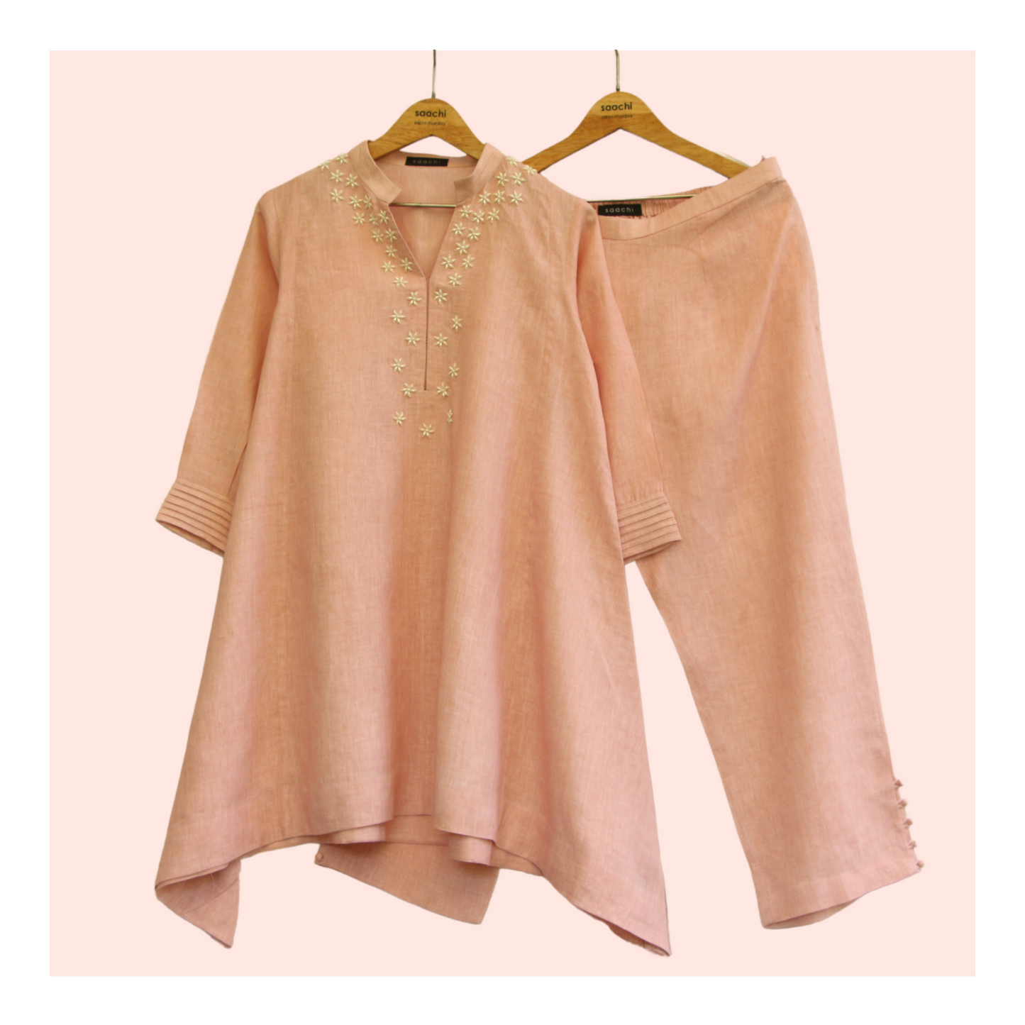 Eka - peach linen co-ord set