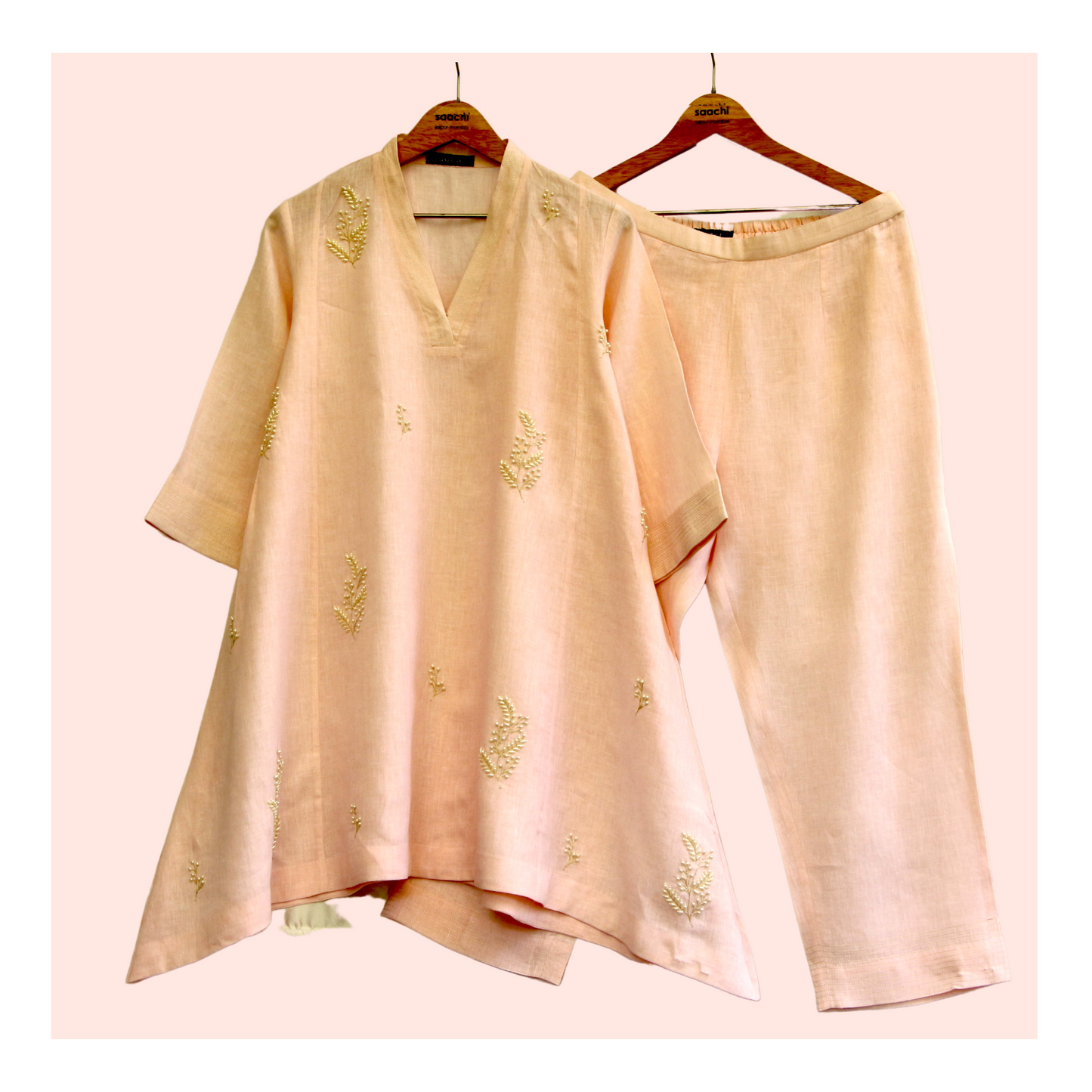 Para - pink linen co-ord set