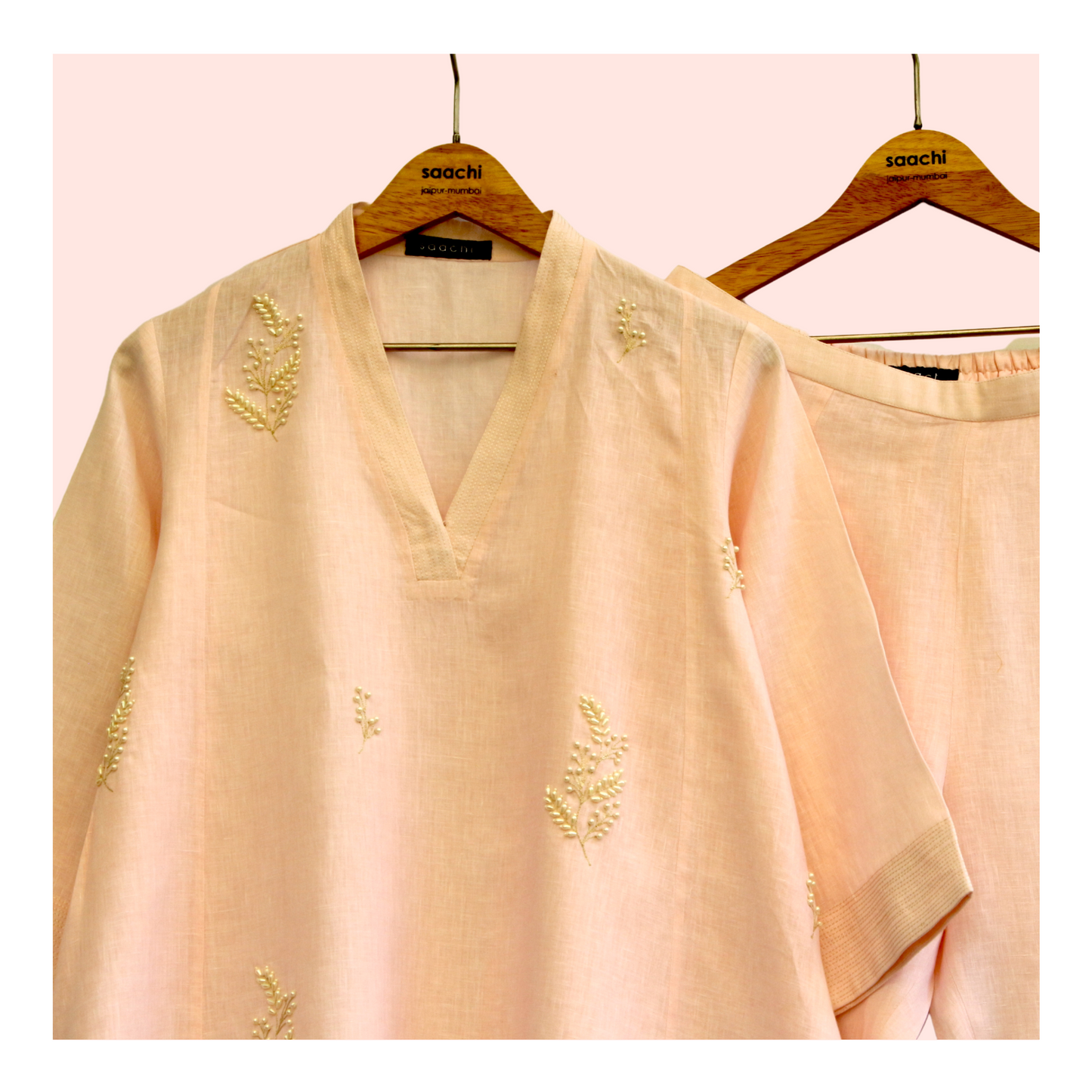 Para - pink linen co-ord set