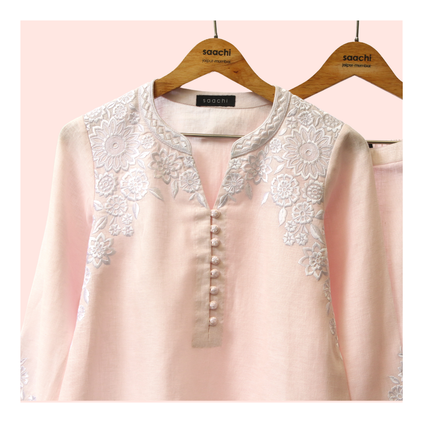 - Powder pink linen co-ord set